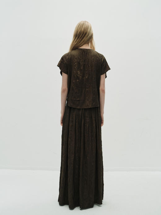 VC｜PF25019 Allie crinkled skirt   [ 半身裙 墨绿 / 白 ] 商品图7