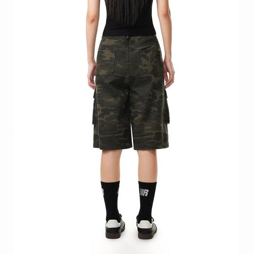 FDR官方店 撞色刺绣美式复古迷彩裤男女夏季休闲工装裤情侣中裤子 商品图2