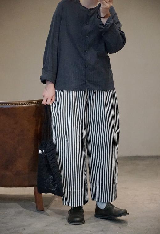 apuntob 黑白竖条纹休闲裤 商品图4