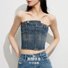 simplepieces背心女2023年夏季SPS错位设计牛仔抹胸上衣 商品缩略图2