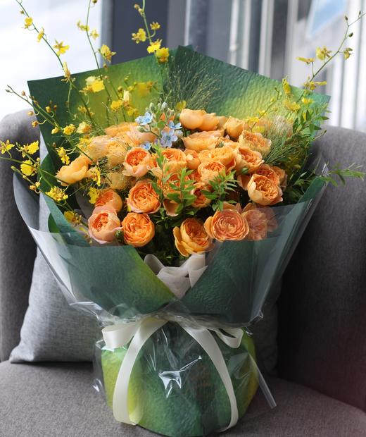 日落橘光--橙色系油画风花束果汁阳台玫瑰 商品图0