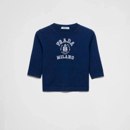 PD-S 徽标藏蓝羊绒短袖 商品图0