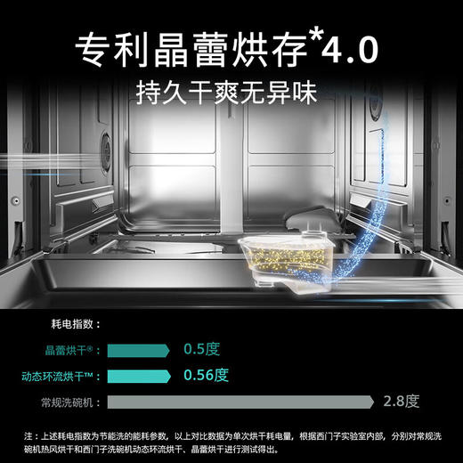西门子（SIEMENS）灶下大内腔12套嵌入式洗碗机 超感舱精准涡流洗超一级水效晶蕾烘干晶御智能 SE45ZB88KC 商品图2