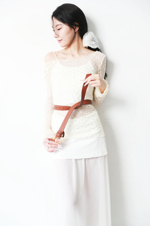 软羊皮铜扣腰带，好靓且上镜。复古机车风格牛皮鎏金皮带C061458 商品图10