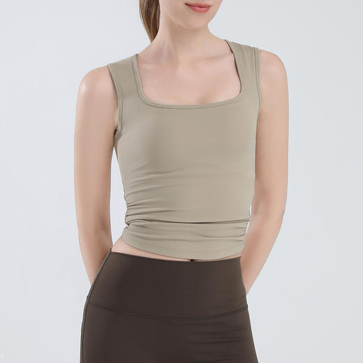 【裸感轻运动💪】方领显瘦瑜伽背心🔥减震稳固，舒适亲肤，运动也能美到爆✨一体式运动背心 跑步宽肩带减震 瑜伽服 内衣方领显瘦普拉提文胸 商品图7