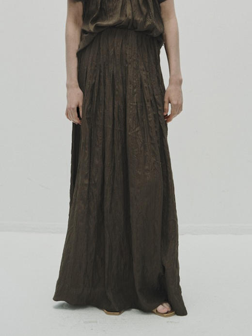 VC｜PF25019 Allie crinkled skirt   [ 半身裙 墨绿 / 白 ] 商品图4