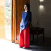绽放337朵/【海街日记】亚麻全腰松紧内加抽绳脚口翻折边直筒裤女 商品缩略图2