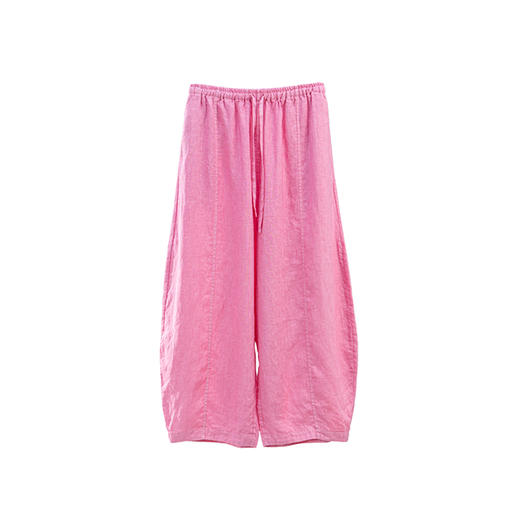 绽放324朵/【海街日记·小弯刀】长纤亚麻成染松紧腰弯刀九分裤女 商品图4