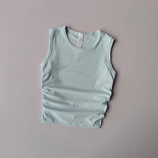 【Lu同款运动背心】夏季外穿 跑步高弹训练健身运动背心 螺纹褶皱显瘦瑜伽服  商品图9