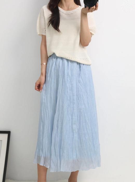 LPIUTY品牌直发！欧若风丁达尔鎏光压褶天丝半裙 C2288010 商品图2