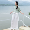 绽放旅行女装343朵/【海街日记】砂洗亚麻花边领插肩短袖衬衫女夏 商品缩略图2