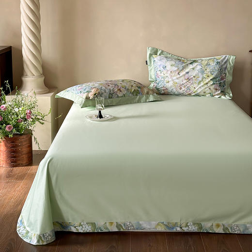 自然醒高端100支长绒棉数码印花双拼边全棉纯棉四件套HS 商品图14