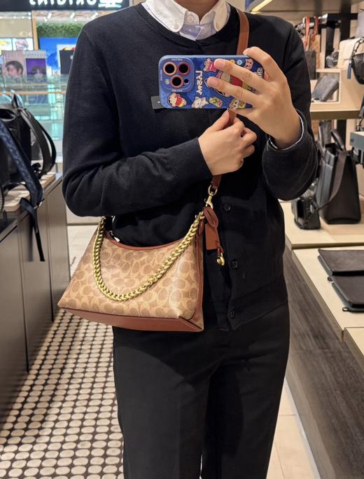 奥莱订单剩余，独家发售 C0A蔻家Juliet25系列女士经典老花单肩斜挎包 商品图4