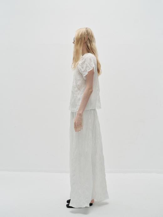 VC｜PF25018 Allie crinkled top [ 衬衫 墨绿 / 白 ] 商品图8