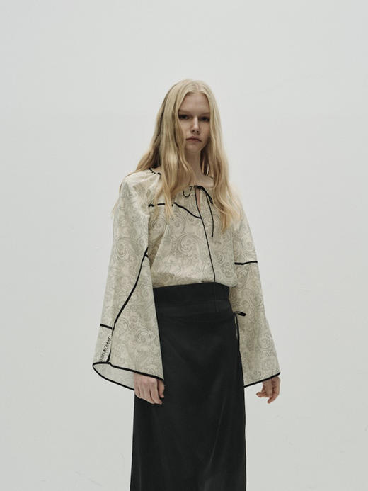 VC｜PF25002 Roma silk blouse  [ 衬衫 米白印花 ] 商品图2