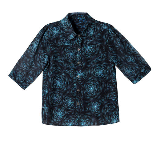 KQLE333M3209 2025夏季新品女士雪纺衬衫新款气质减龄时尚妈妈洋气花色衬衣女 商品图4