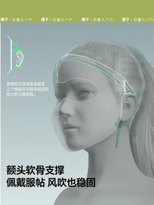 蕉下轻薄无痕防晒面罩AL204灰藕粉 商品图4