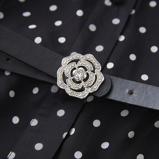 「高货wl」全新升级【铂金会员330/天猫439/差价109】(03742)洛诗琳法式复古设计感连衣裙2025夏季波点收腰显瘦裙子 商品图2