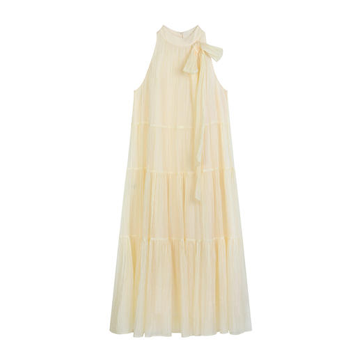 NEELLY纳俪商场同款夏季新款甜美挂脖蛋糕裙女设计感百搭亮眼长裙N25052Y01153 商品图3