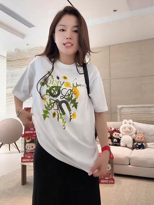 COCO ZONE 刘一一 “蒲公英”100棉圆领简约贴合T恤CD2A1289 商品图2