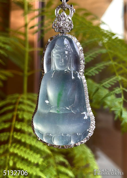 玻璃种飘翠观音吊坠【5132706】具体价格微信咨询 商品图1