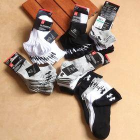 UA情侣款中筒棉质运动袜一组六双