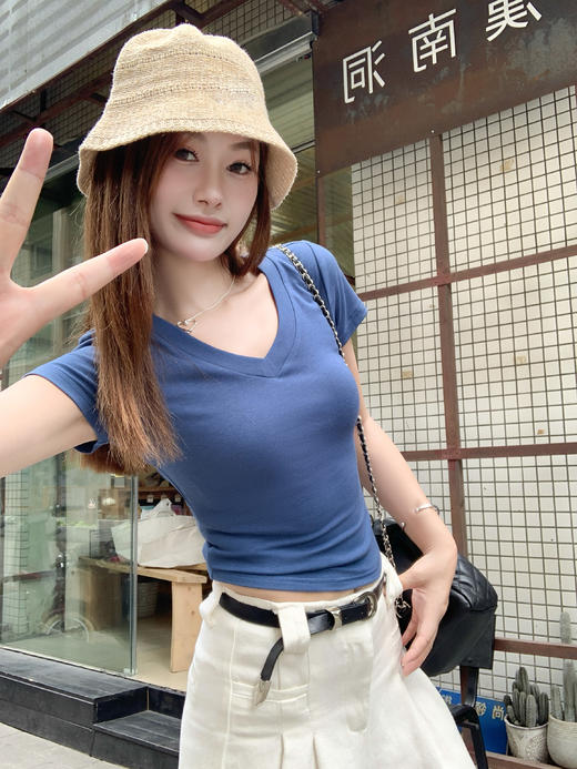 【99元任选2件】新品现货秒杀！卖完下架不再补 ！微信粉丝打折价！！蓝色短袖T恤 商品图4