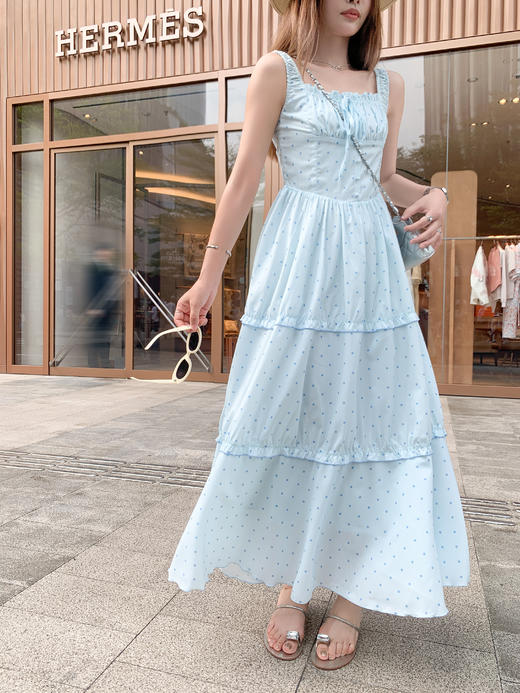 【折后再享2件88折】最后一波现货！抽褶波点吊带连衣裙 日常229.99/件 立减80 秒杀149.99/件！！ 商品图7