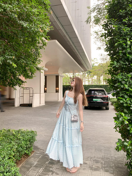 【折后再享2件88折】最后一波现货！抽褶波点吊带连衣裙 日常229.99/件 立减80 秒杀149.99/件！！ 商品图5