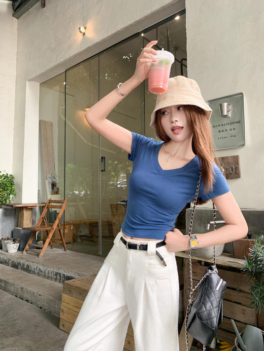 【99元任选2件】新品现货秒杀！卖完下架不再补 ！微信粉丝打折价！！蓝色短袖T恤 商品图9