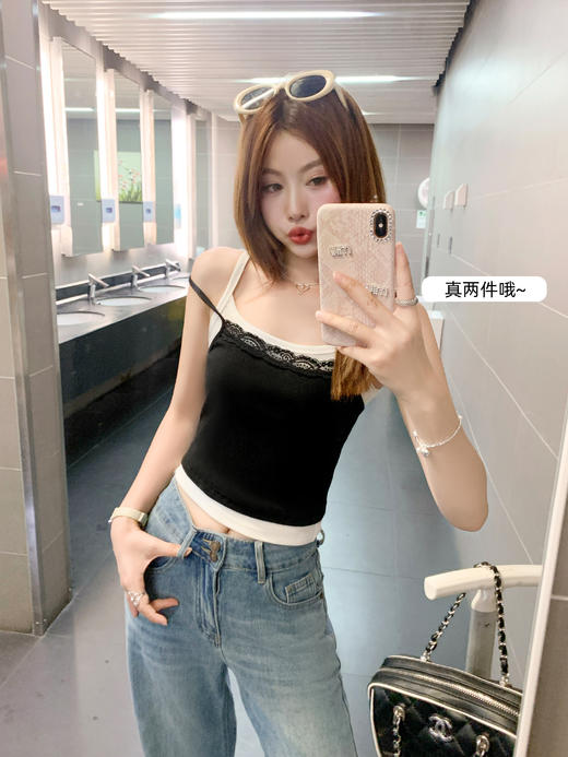 【99元任选2件】新品现货秒杀！卖完下架不再补 ！微信粉丝打折价！！真两件撞色吊带背心 商品图5