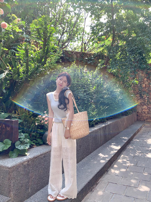 <曾小咸推荐>【夏日苏打】蕾丝刺绣裤子 商品图5