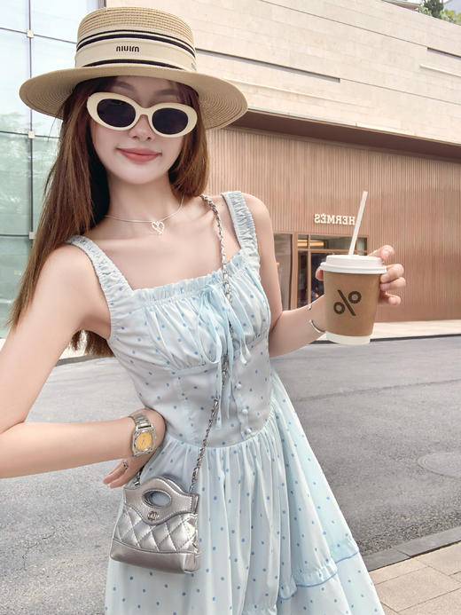 【折后再享2件88折】最后一波现货！抽褶波点吊带连衣裙 日常229.99/件 立减80 秒杀149.99/件！！ 商品图12