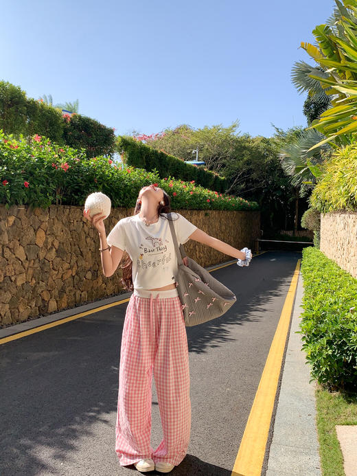 <曾小咸推荐> 【甜心狙击】粉色格子裤 商品图8