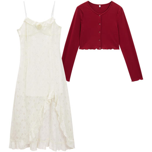 IEF/爱依服2025春夏季法式温柔甜美小女人气质风针织里外套裙BK43048- 商品图4