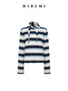 HIDEMI 趣味撞色条纹自然色织纯棉分体领巾设计感两件套长袖T 商品缩略图14