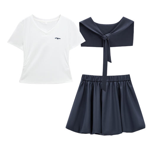 IEF/爱依服2025时尚套装夏季 韩版减龄休闲学院风百搭上下套裙N42374-X- 商品图5