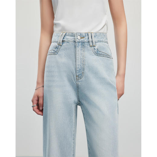 【小个子】 IEF/爱依服2025裤子 春季 港式复古休闲通勤百搭显瘦牛仔阔腿裤DS40534 商品图3