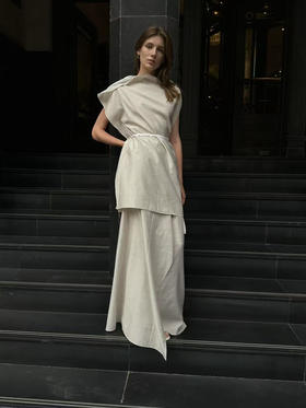 VC｜PF25007 Sabina fold skirt [ 半身裙  浅米 / 黑 ]