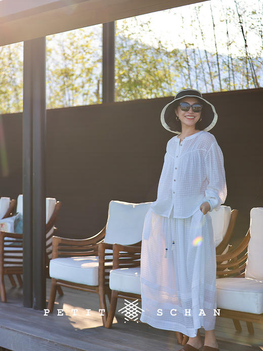 PETIT SCHAN小闪 CLO#836 Medusozoa 水母 纯棉松紧腰提花小格纹半裙 商品图1