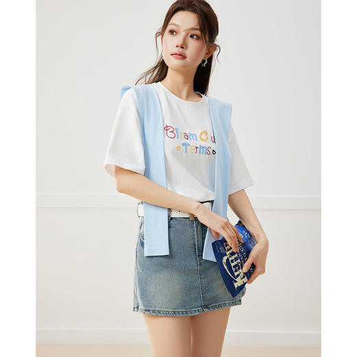 IEF/爱依服2025上衣春夏 韩版时尚休闲减龄气质宽松百搭中T恤N41936 商品图3