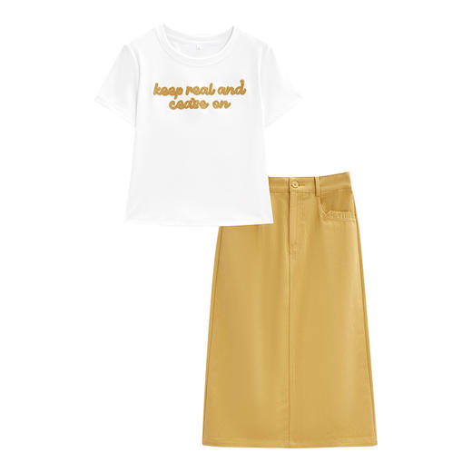 【小个子定制】 IEF/爱依服2025时尚套装夏季 韩版小众印花休闲通勤风上下套裙DS0746- 商品图5