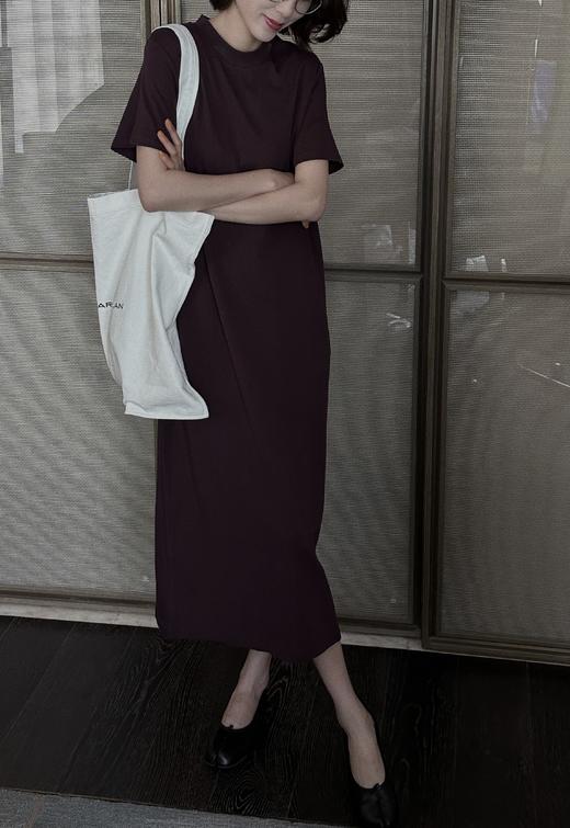 富贵紫T恤裙美到犯规神秘感拉满反白皮连衣裙 商品图4