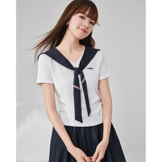 IEF/爱依服2025时尚套装夏季 韩版减龄休闲学院风百搭上下套裙N42374-X- 商品图3