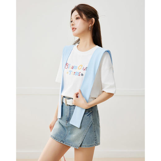 IEF/爱依服2025上衣春夏 韩版时尚休闲减龄气质宽松百搭中T恤N41936 商品图2