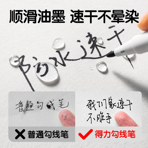 【三顾喵庐，创意无限】得力双头勾线笔✒️速干不晕染，粗细随心画！绘画标记两不误，黑色油性顺滑速干美术用绘画勾线笔，艺术灵感全释放🎨 商品图2