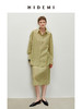 HIDEMI经典几何印花植绒复古剪刀领宽松衬衫半裙套装 牛油果绿/奶咖棕 商品缩略图8