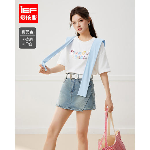 IEF/爱依服2025上衣春夏 韩版时尚休闲减龄气质宽松百搭中T恤N41936 商品图0