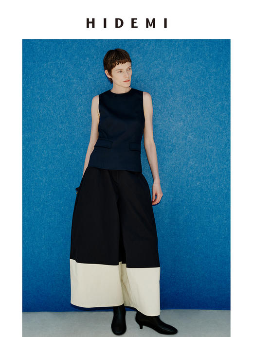 HIDEMI 极简圆领设计感西装马甲裙裤三件式多穿套装 商品图7