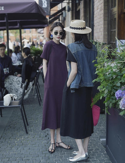 富贵紫T恤裙美到犯规神秘感拉满反白皮连衣裙 商品图2